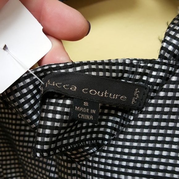 Lucca Couture black white checked mini dress NWT - Picture 4 of 8