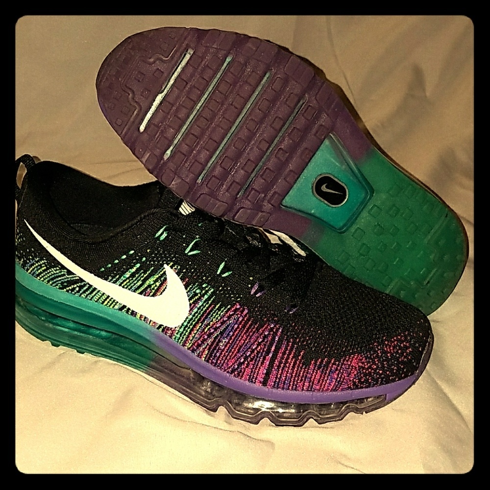 Women Nike Air Max 2014 Flyknit Purple Blue Black