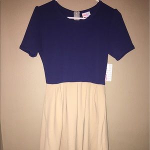 NWT LulaRoe Amelia Small Navy and Beige/Cream