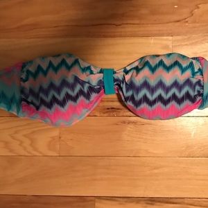 PINK strapless swim top
