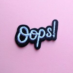 Oops iron on patch