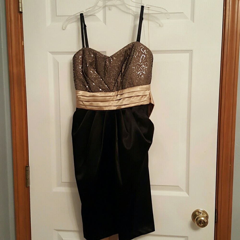 Gold and black homecoming dress
