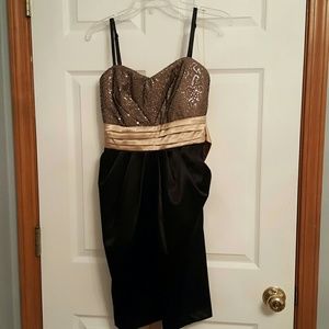 Gold and black homecoming dress