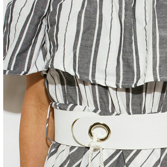 NAUTICAL OFF SHOULDER DRESS - Picture 4 of 4