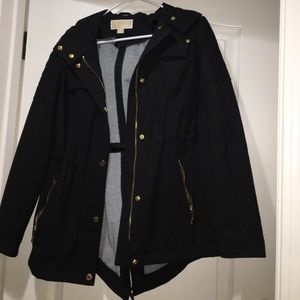 Black Micheal Kors rain jacket