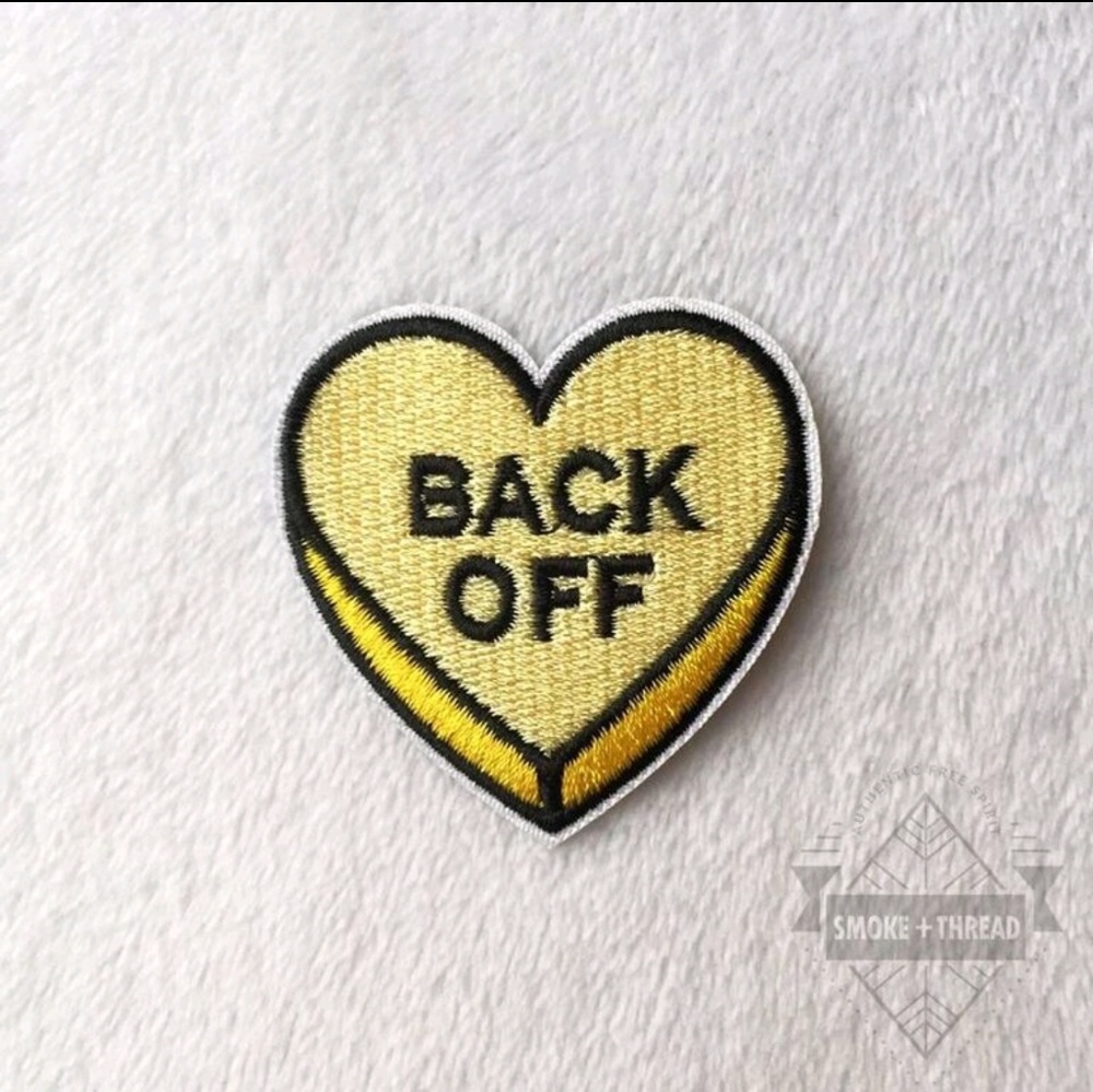 Back off sweetheart iron on patch