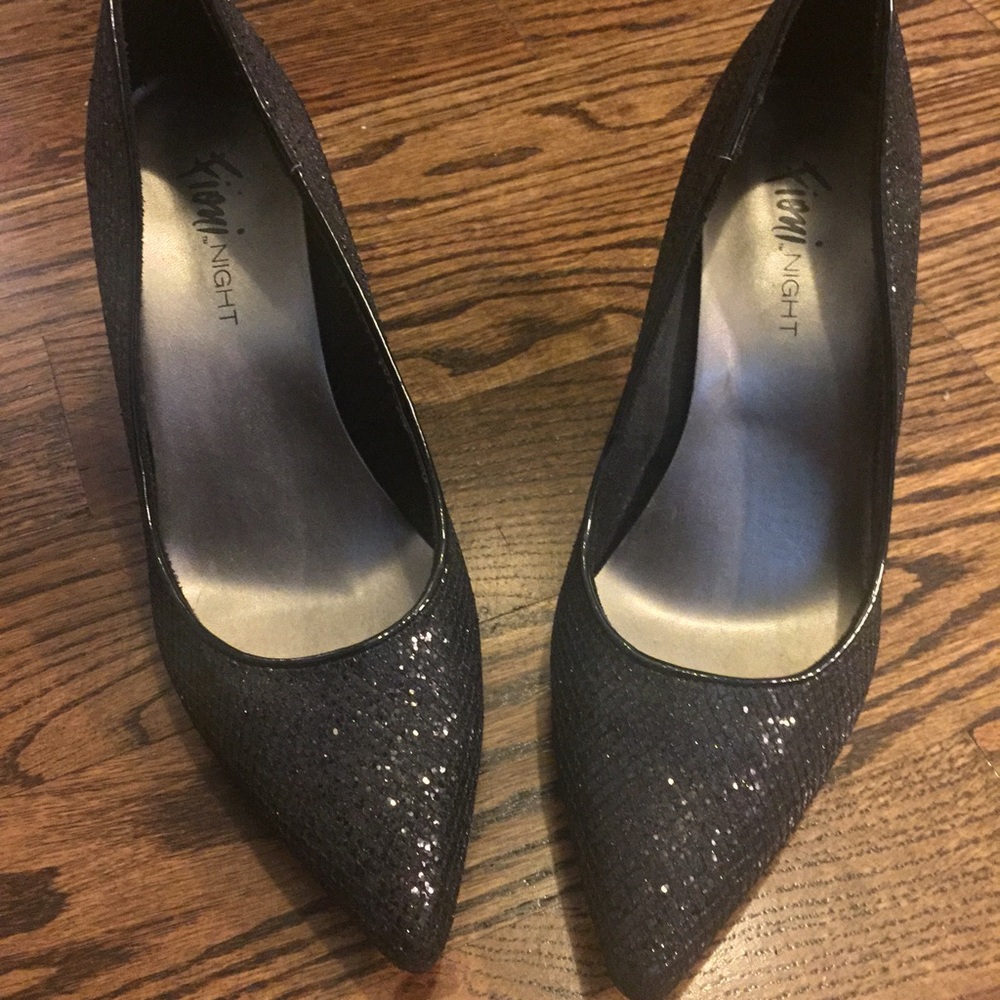 Sparkly black heels