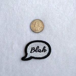Blah word bubble iron on patch
