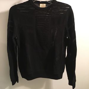 Torn by Ronny Kobo crochet black sweater!