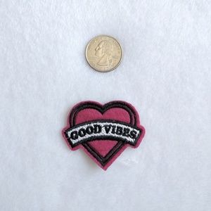Good Vibes heart iron on patch