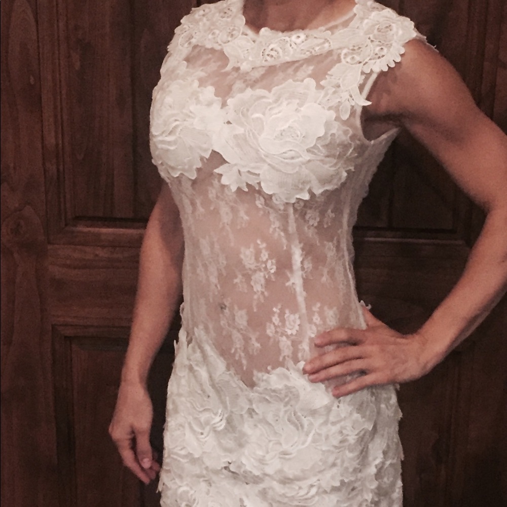 Gorgeous white lace dress transparent with details
