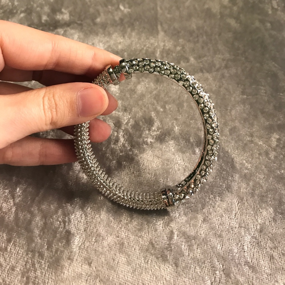 Silver and diamond bracelet