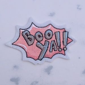 Boo yah word bubble iron on patch