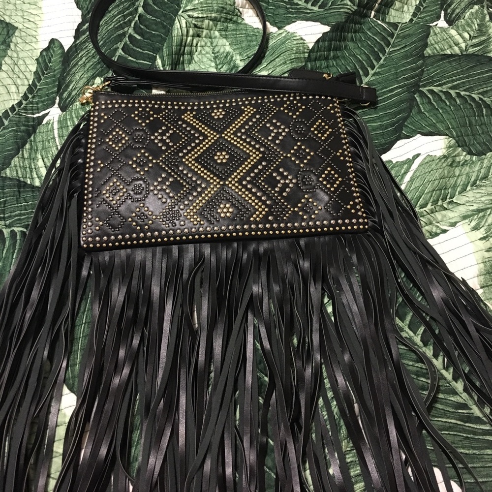 Studded Fringe Purse