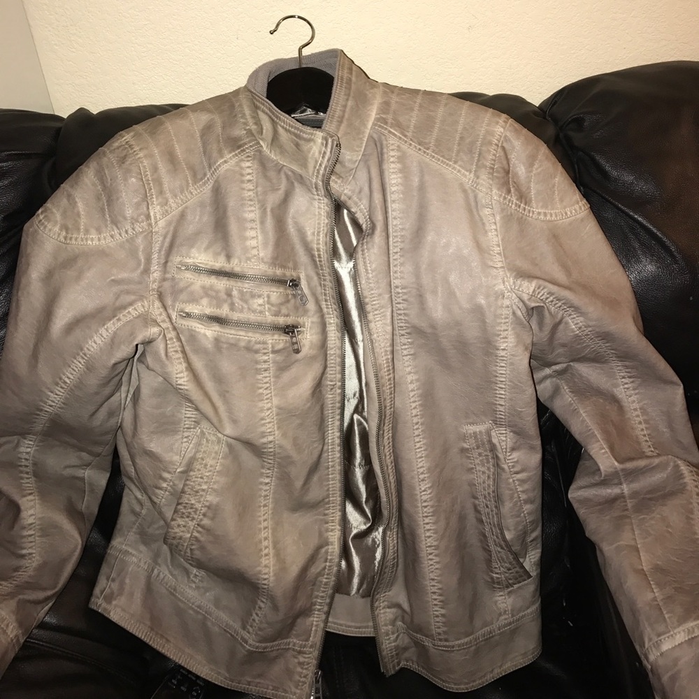 Grey guess leather jacket