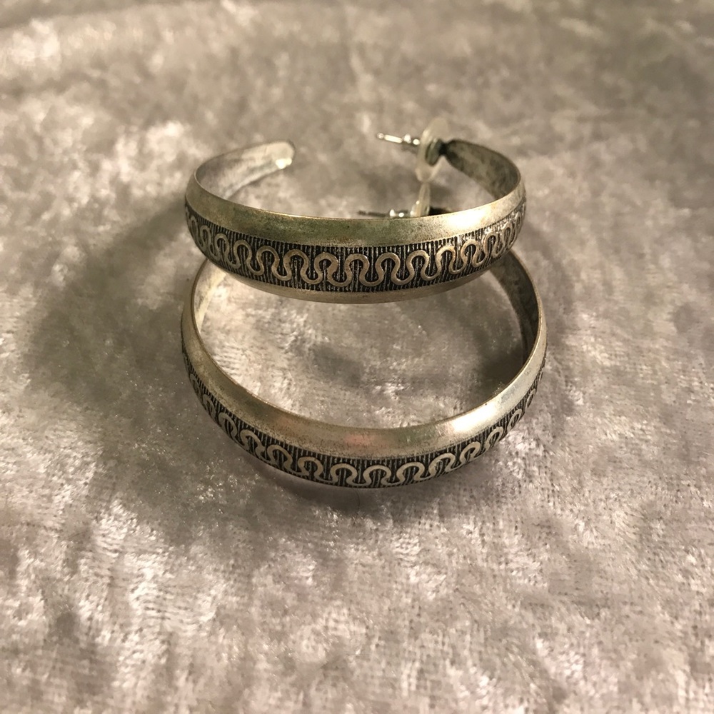 Rustic metal hoop earrings