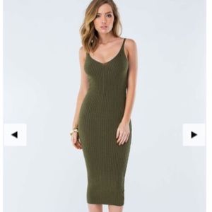 Green midi dress