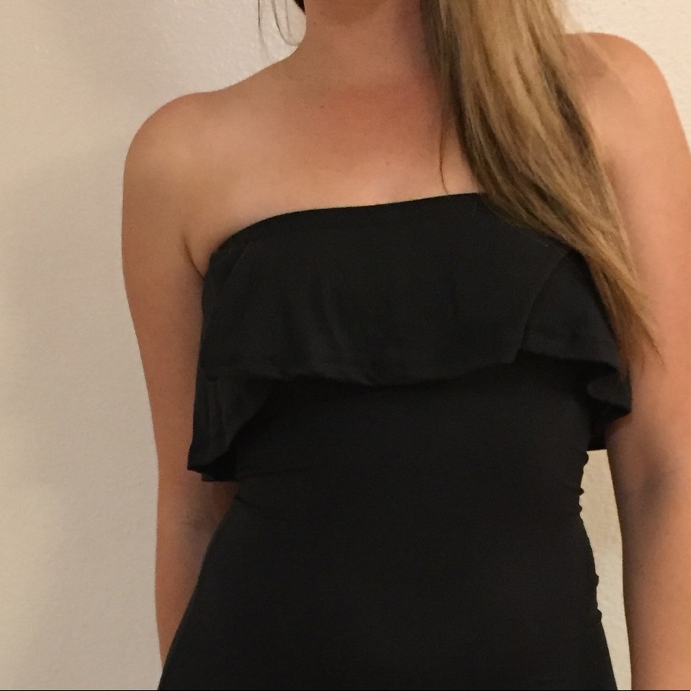 •LAST ONE• Ruffle Top Strapless Midi Dress - Picture 6 of 7