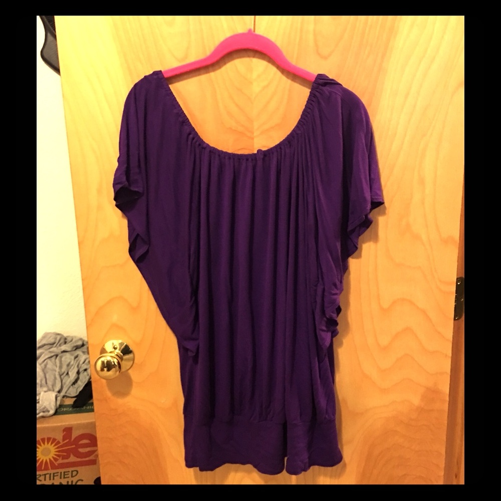 Purple off the shoulder blouse - Sz 2X