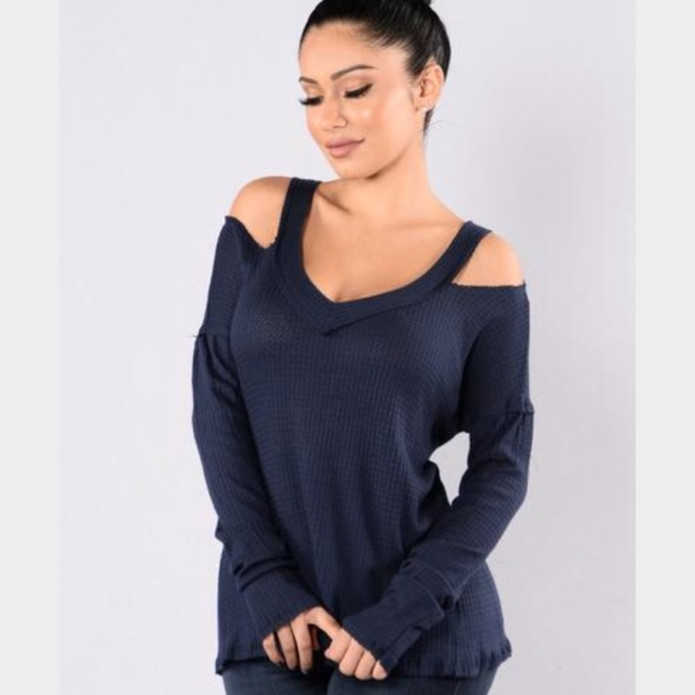 Fashion Nova Give Me Love Top, Navy, Small,