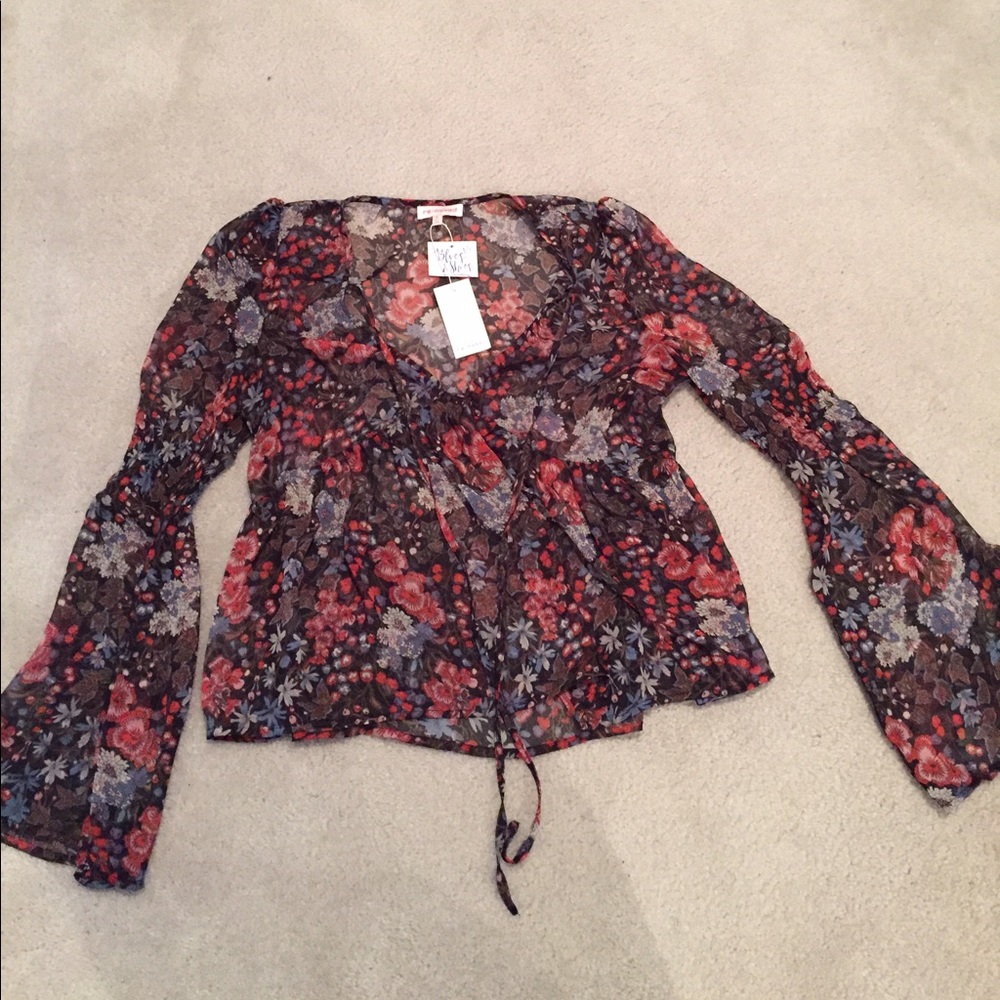 Maroon floral top