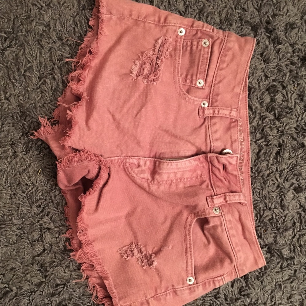 High-waisted denim shorts