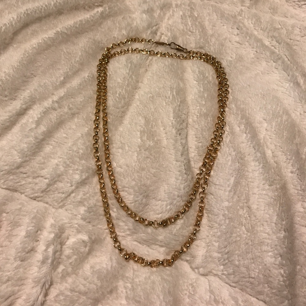 Gold chain wrap around necklace
