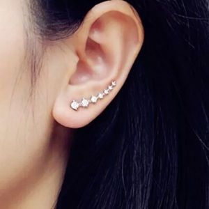 Rosegold rhinestone earhook