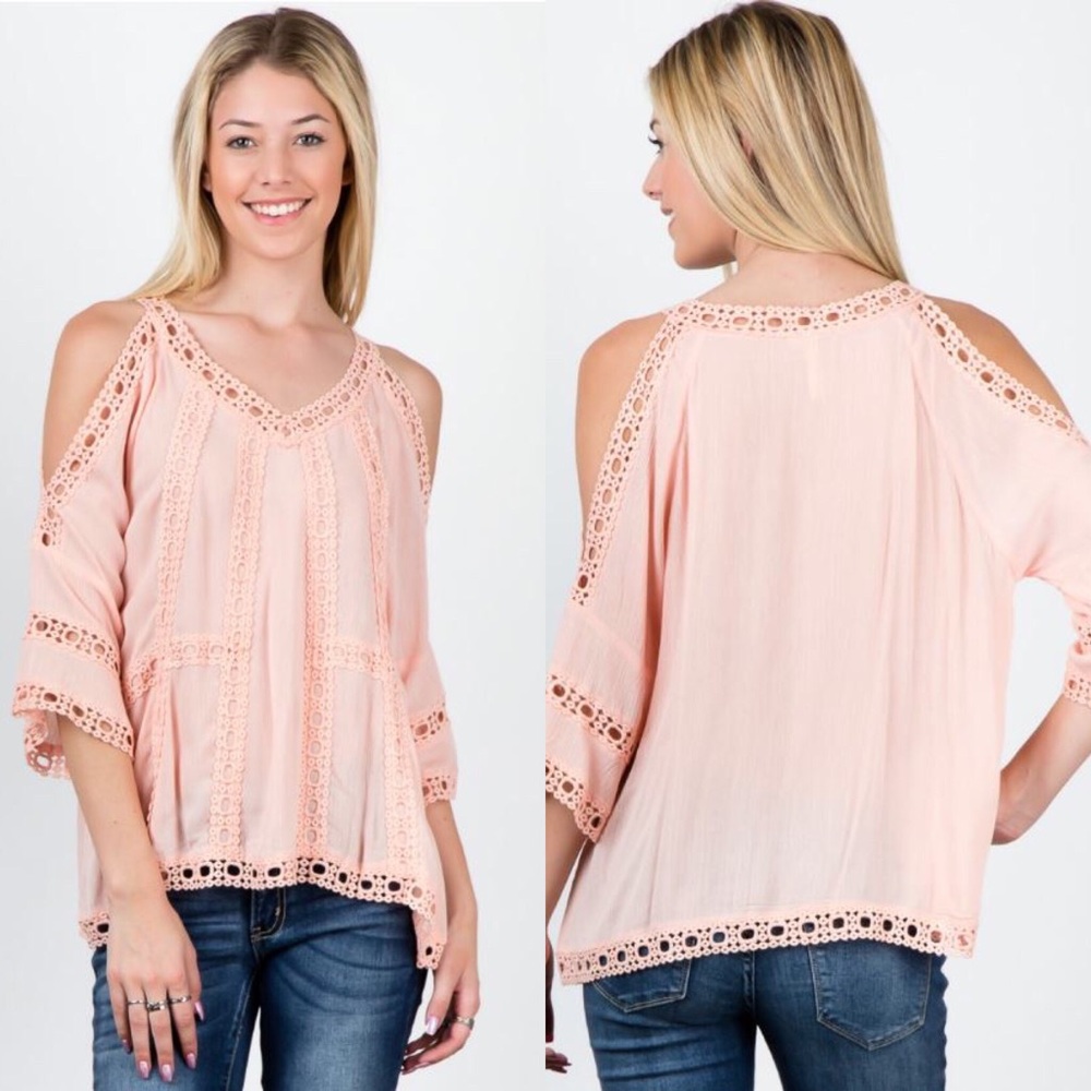 Open Shoulder Lace Top
