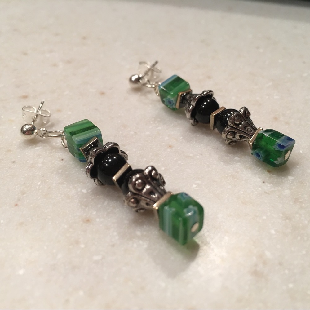 Lampwork Dangle Earrings with Post - Picture 6 of 10