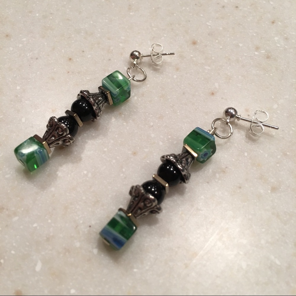 Lampwork Dangle Earrings with Post - Picture 9 of 10