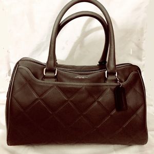 Gray Quilted Coach Satchel Purse
