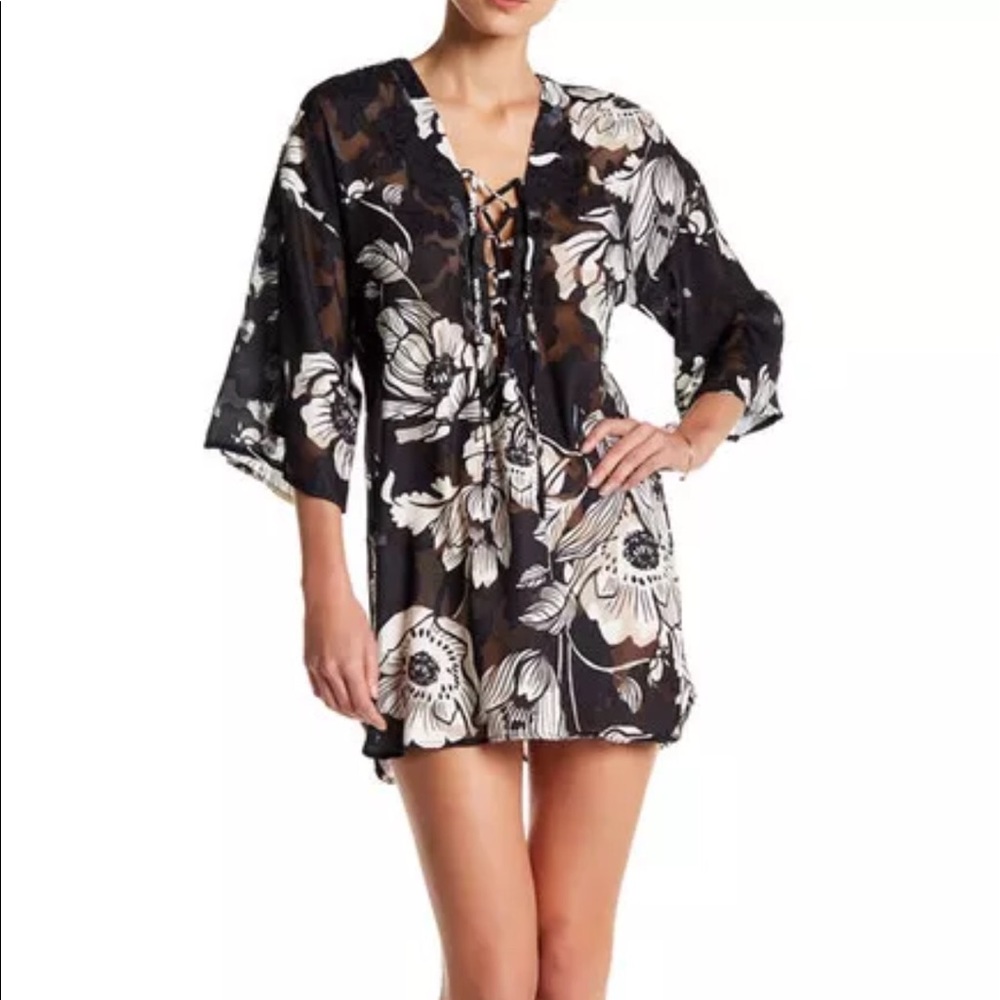 NWT Flynn Skye Delilah Floral mini Dress Dusky