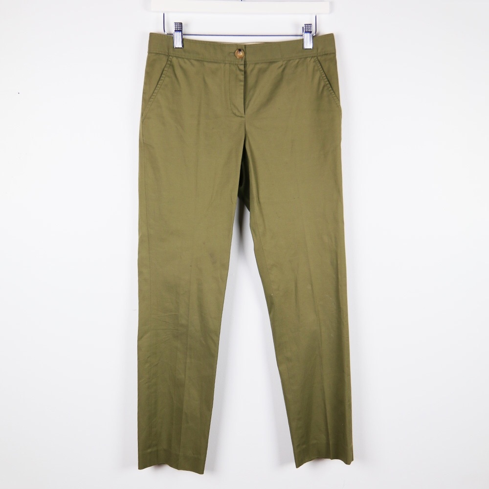 Tory Burch Olive Straight Leg Trouser, size 25
