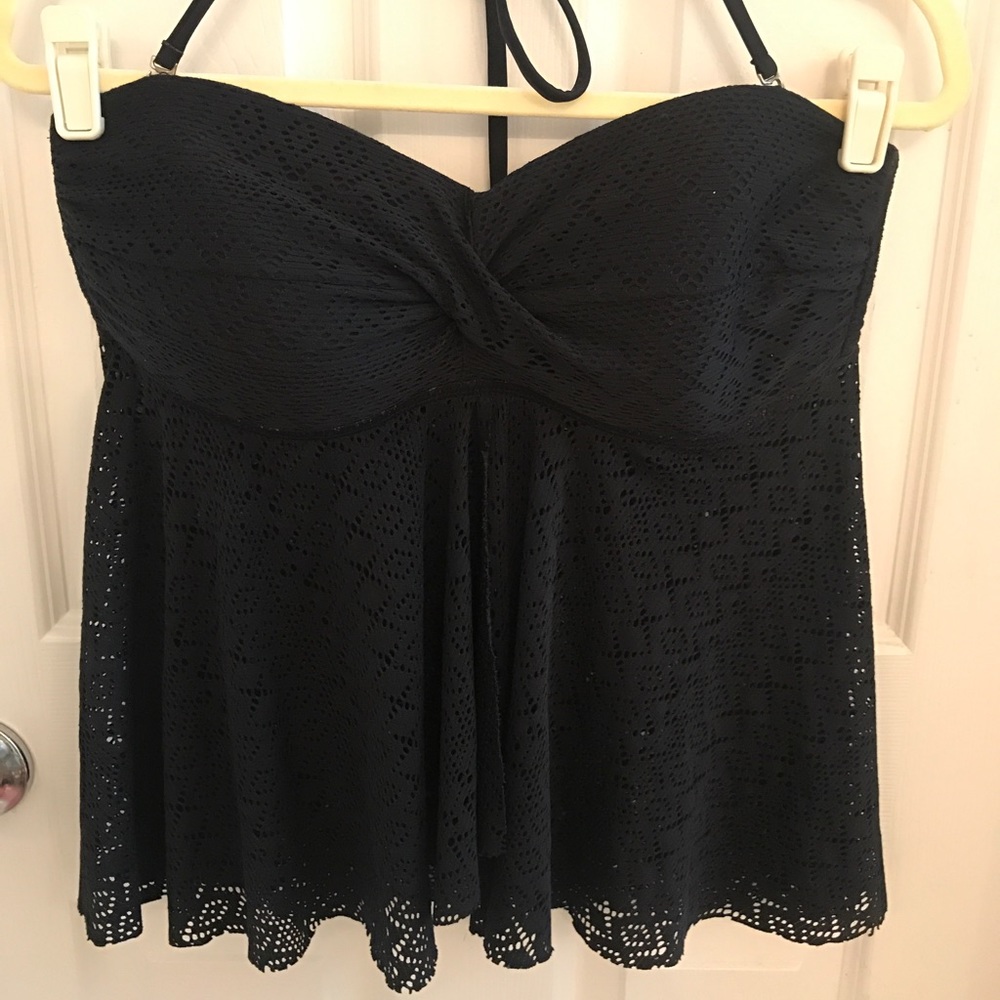 Black Lace Tankini Top