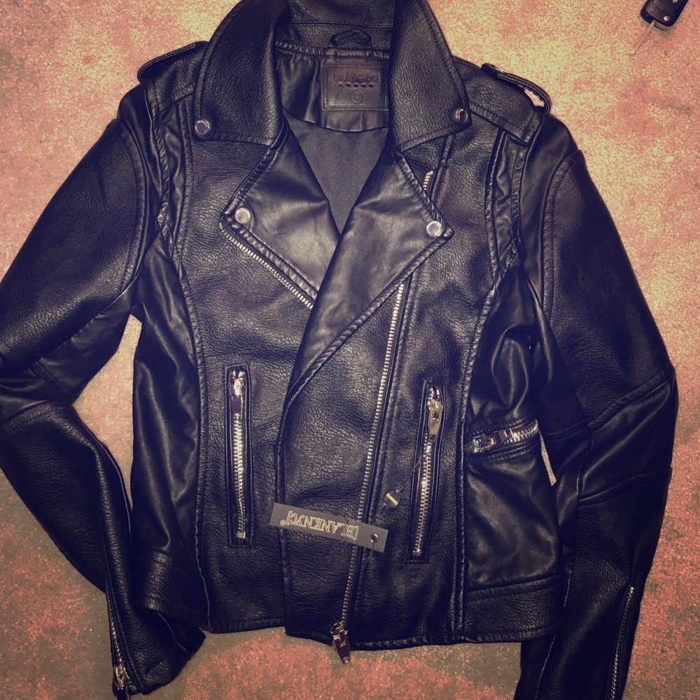 Blank NYC black leather jacket size small women's