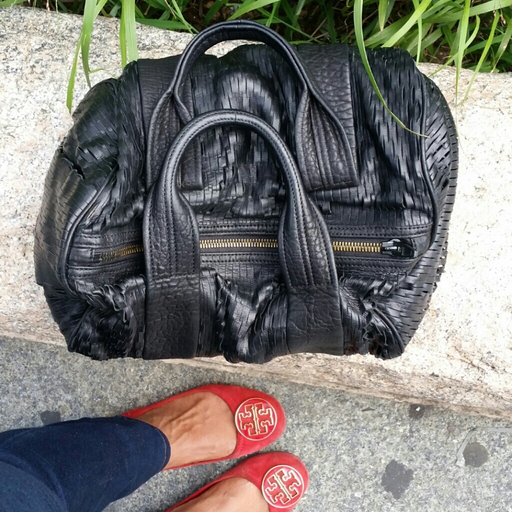 Alexander Wang Rocco Leather LazerCutMesh Barneys - Picture 3 of 5