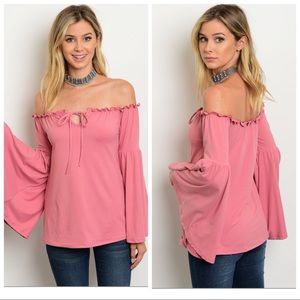 BLUSH OFF SHOULDER TOP BLUSH OFF SHOULDER TOP