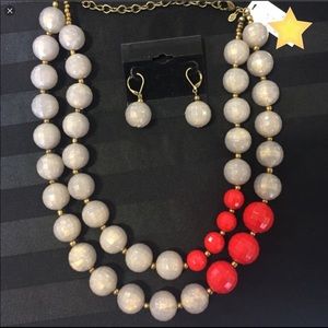 Color Block necklace and Earrings set