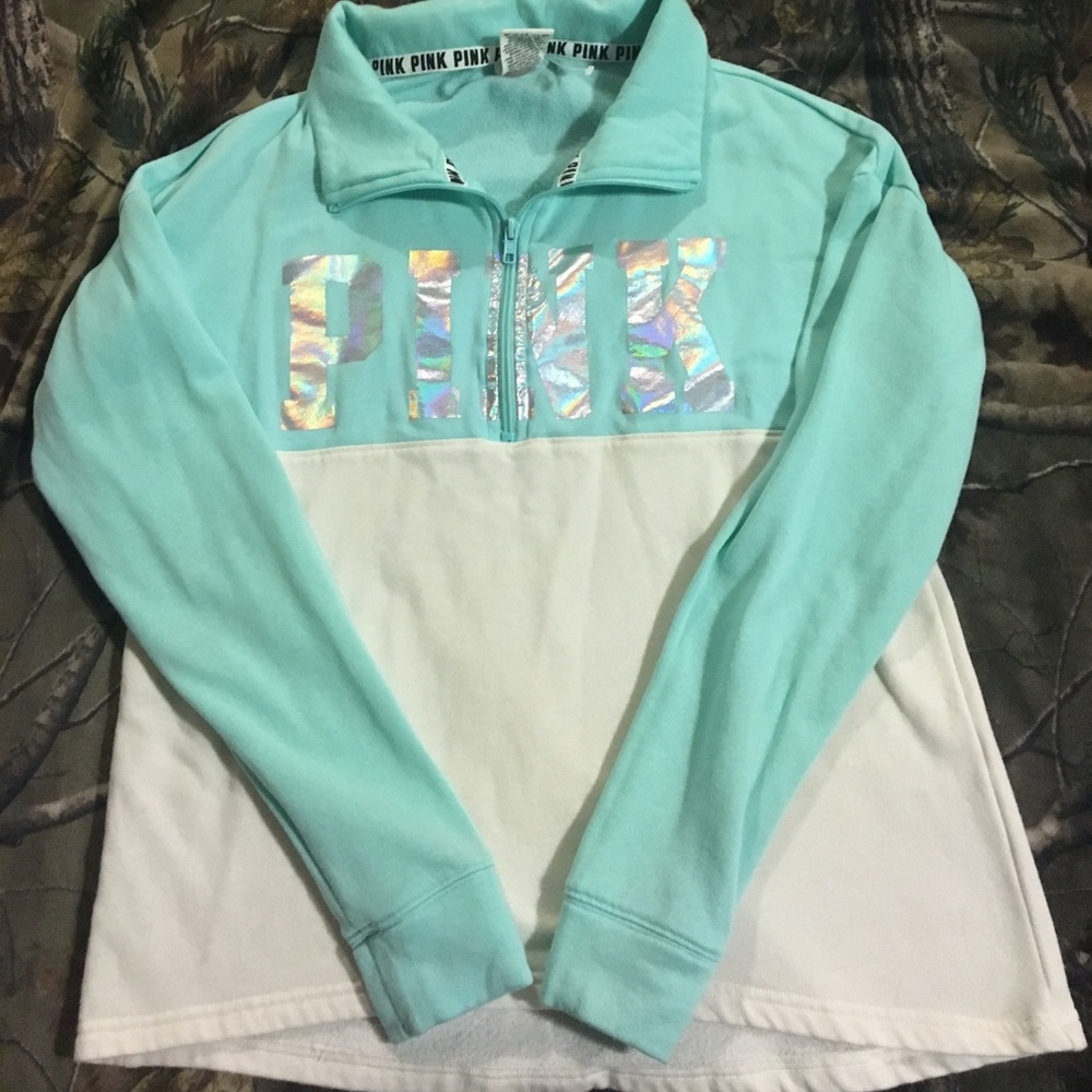 PINK Holographic Quarter Zip