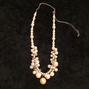 Pearl and silver statement necklace