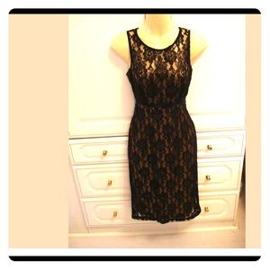 Lace dress with gold slip underneath Size US 6