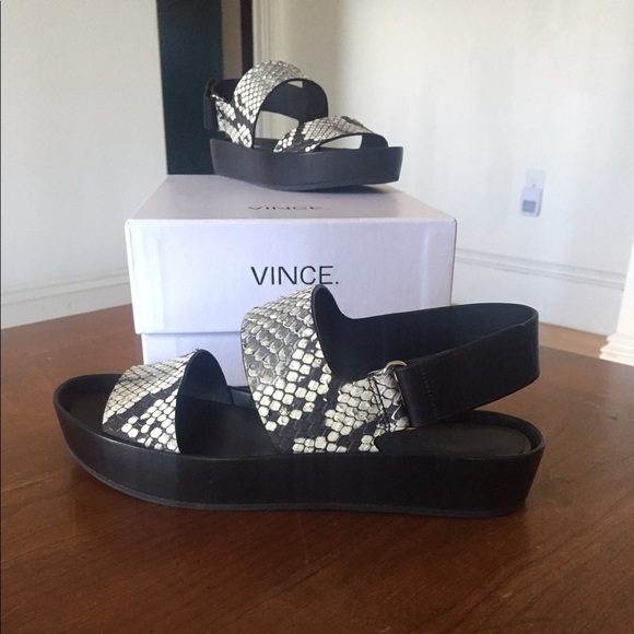 NIB VINCE Python Marett Sandals Sz 7 - Picture 3 of 6