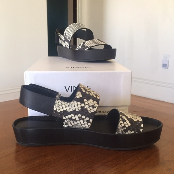NIB VINCE Python Marett Sandals Sz 7 - Picture 4 of 6