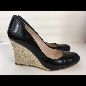 L.K. Bennette Zella Jute Wedge Patent Leather