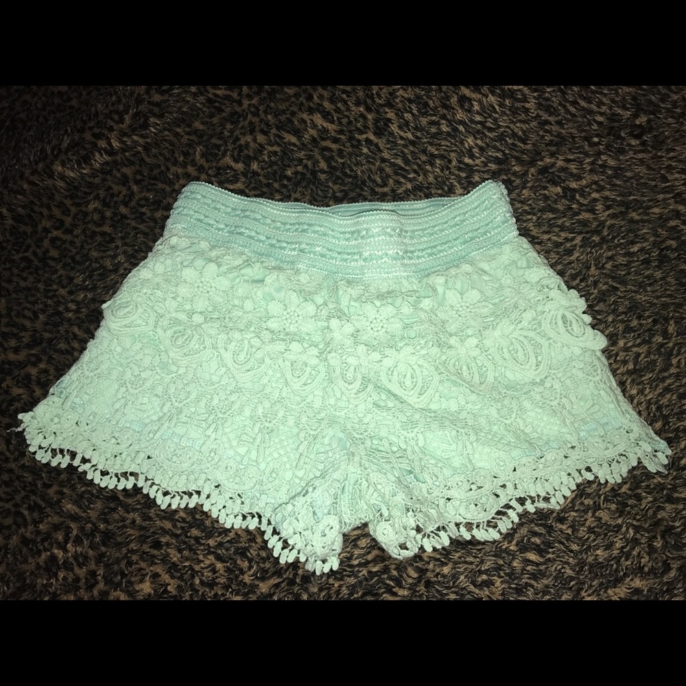 Lace Shorts in Teal- size 3-5 Small. Never worn!