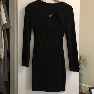 Halston décolleté open cut cocktail dress