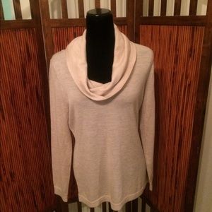 Ellen Tracy Merino Wool Cowl Neck Sweater Large