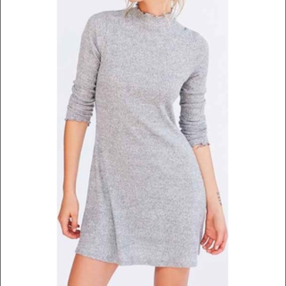 Kimchi Blue Lettuce Edge Mock-neck Mini Dress