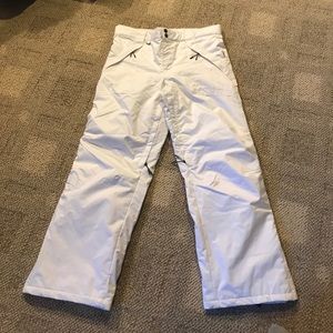 Women's white snow pants, Large